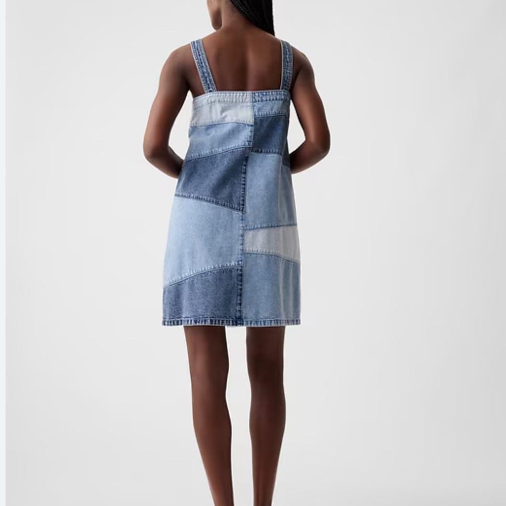 Gap Patchwork Denim Dress Small - image 2